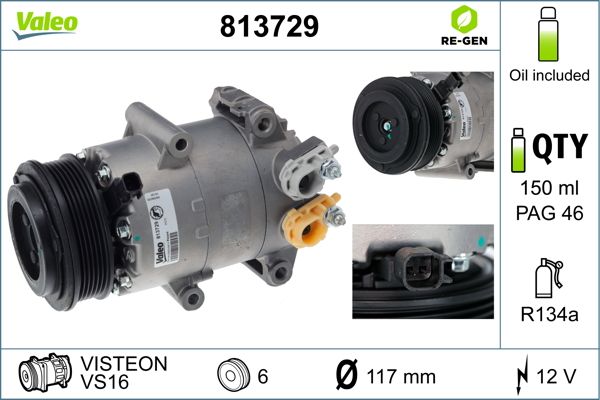 VALEO 813729 Compressor, air conditioning
