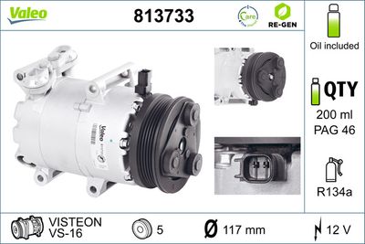 Compressor, air conditioning VALEO 813733