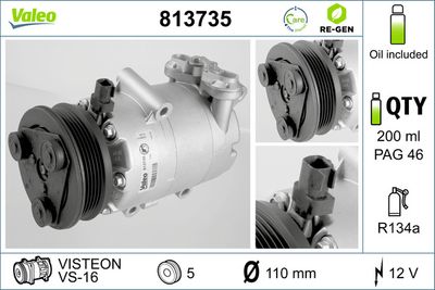 Compressor, air conditioning VALEO 813735
