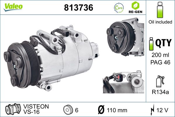 VALEO 813736 Compressor, air conditioning