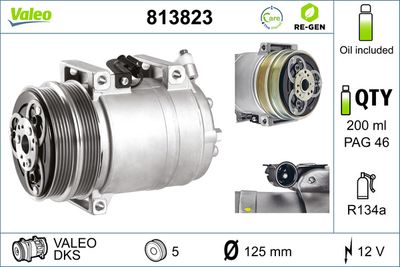 Compressor, air conditioning VALEO 813823