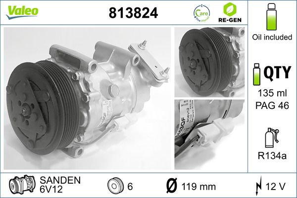VALEO 813824 Compressor, air conditioning