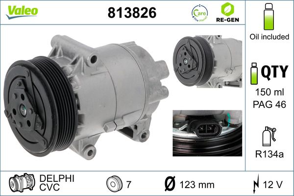 VALEO 813826 Compressor, air conditioning