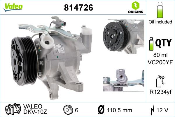 VALEO 814726 Compressor, air conditioning