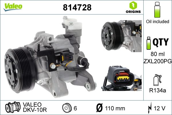 VALEO 814728 Compressor, air conditioning