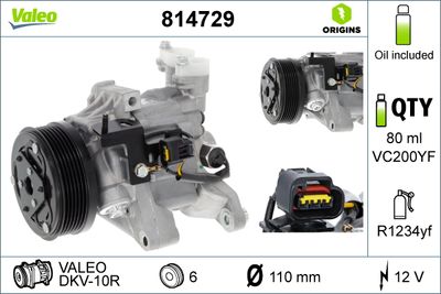 Compressor, air conditioning VALEO 814729
