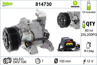 Compressor, air conditioning VALEO 814730