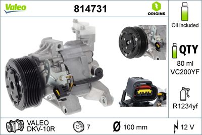 Compressor, air conditioning VALEO 814731