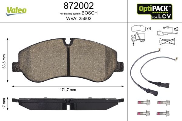 VALEO 872002 Brake Pad Set, disc brake