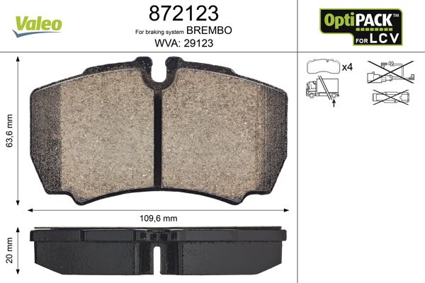 VALEO 872123 Brake Pad Set, disc brake