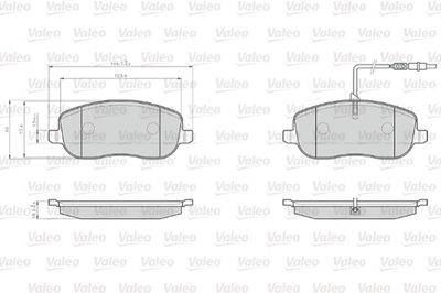 Brake Pad Set, disc brake VALEO 872261