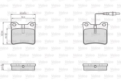 Brake Pad Set, disc brake VALEO 872279