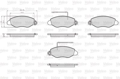 Brake Pad Set, disc brake VALEO 872432