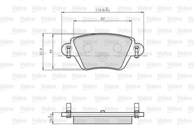 Brake Pad Set, disc brake VALEO 872557