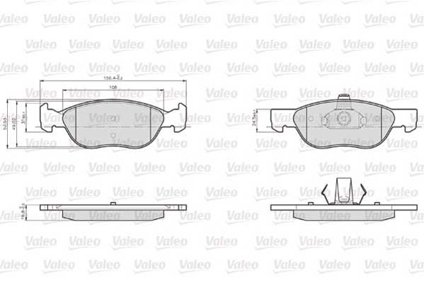 VALEO 872576 Brake Pad Set, disc brake