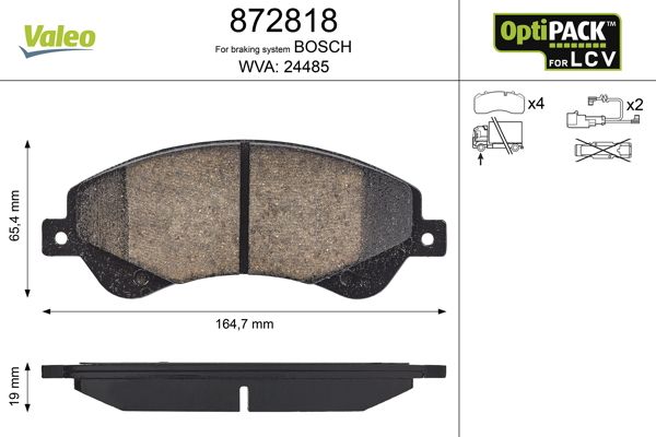 VALEO 872818 Brake Pad Set, disc brake
