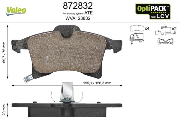VALEO 872832 Brake Pad Set, disc brake