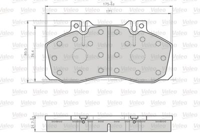 Brake Pad Set, disc brake VALEO 872835