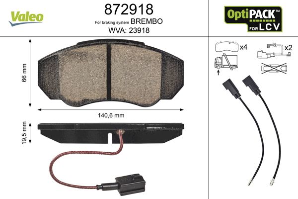 VALEO 872918 Brake Pad Set, disc brake