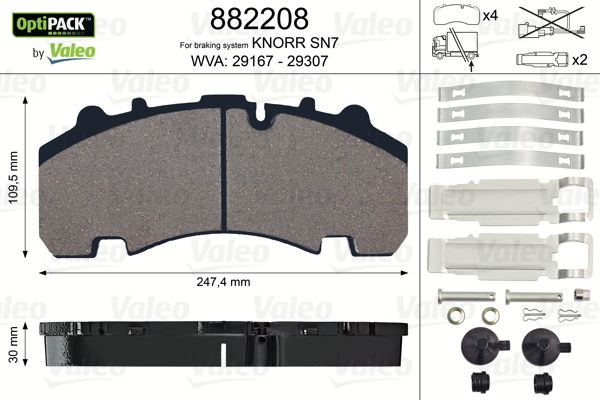 VALEO 882208 Brake Pad Set, disc brake