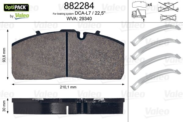 VALEO 882284 Brake Pad Set, disc brake