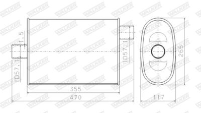 Centre Muffler, universal WALKER 14882