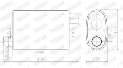 Centre Muffler, universal WALKER 14885