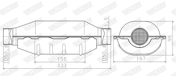 WALKER 66923 Catalytic Converter, universal