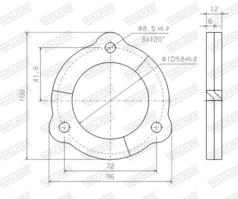 WALKER 80310 Gasket, exhaust pipe