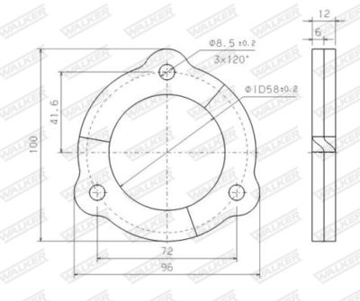 Gasket, exhaust pipe WALKER 80310