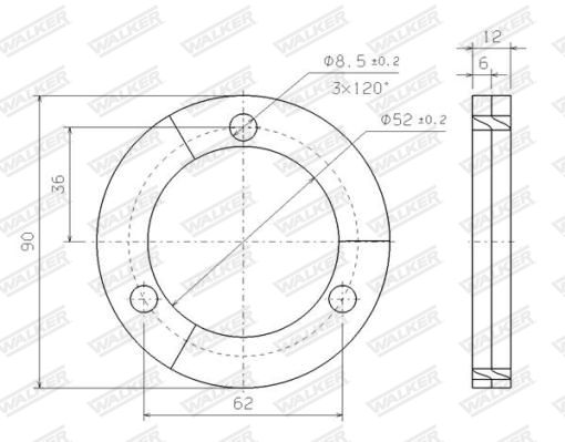 WALKER 80311 Gasket, exhaust pipe
