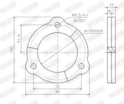 Gasket, exhaust pipe WALKER 80315