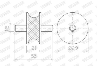 Rubber Strip, exhaust system WALKER 81354