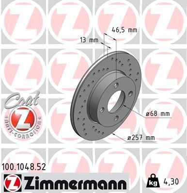 ZIMMERMANN 100.1048.52 Brake Disc