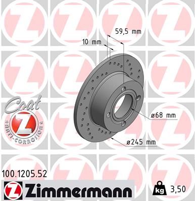 ZIMMERMANN 100.1205.52 Brake Disc
