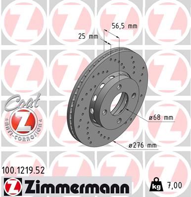 Brake Disc ZIMMERMANN 100.1219.52