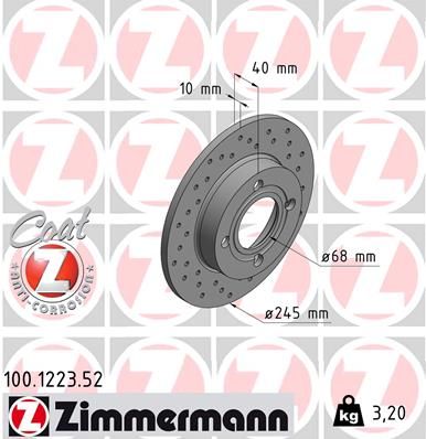 ZIMMERMANN 100.1223.52 Brake Disc