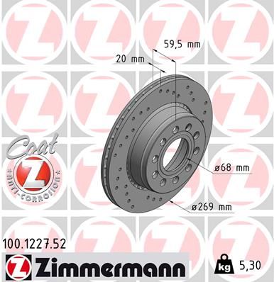 ZIMMERMANN 100.1227.52 Brake Disc