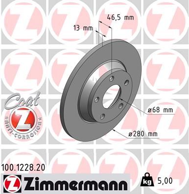 ZIMMERMANN 100.1228.20 Brake Disc