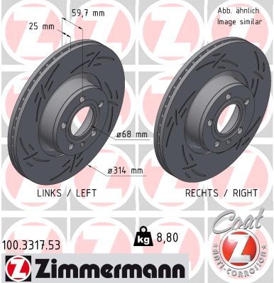Brake Disc ZIMMERMANN 100.3317.53