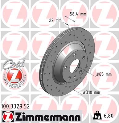 ZIMMERMANN 100.3329.52 Brake Disc