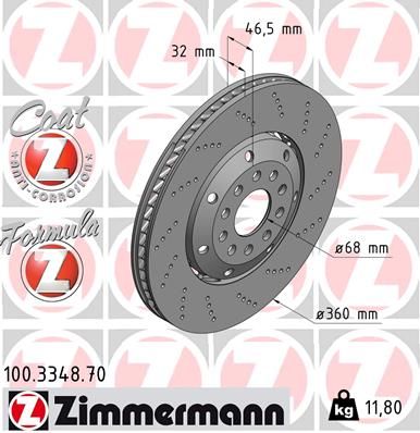 Brake Disc ZIMMERMANN 100.3348.70