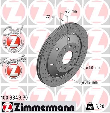 ZIMMERMANN 100.3349.70 Brake Disc