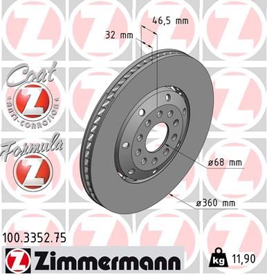 Brake Disc ZIMMERMANN 100.3352.75