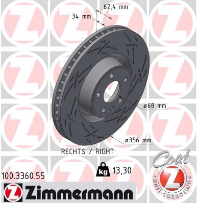 Brake Disc ZIMMERMANN 100.3360.55