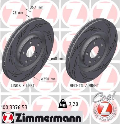 Brake Disc ZIMMERMANN 100.3376.53