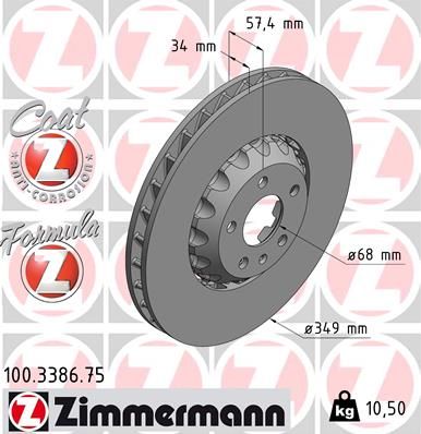 Brake Disc ZIMMERMANN 100.3386.75