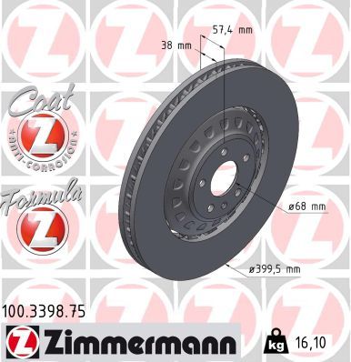 ZIMMERMANN 100.3398.75 Brake Disc