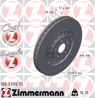 Brake Disc ZIMMERMANN 100.3399.75
