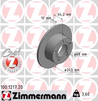 ZIMMERMANN 100.1217.20 Brake Disc